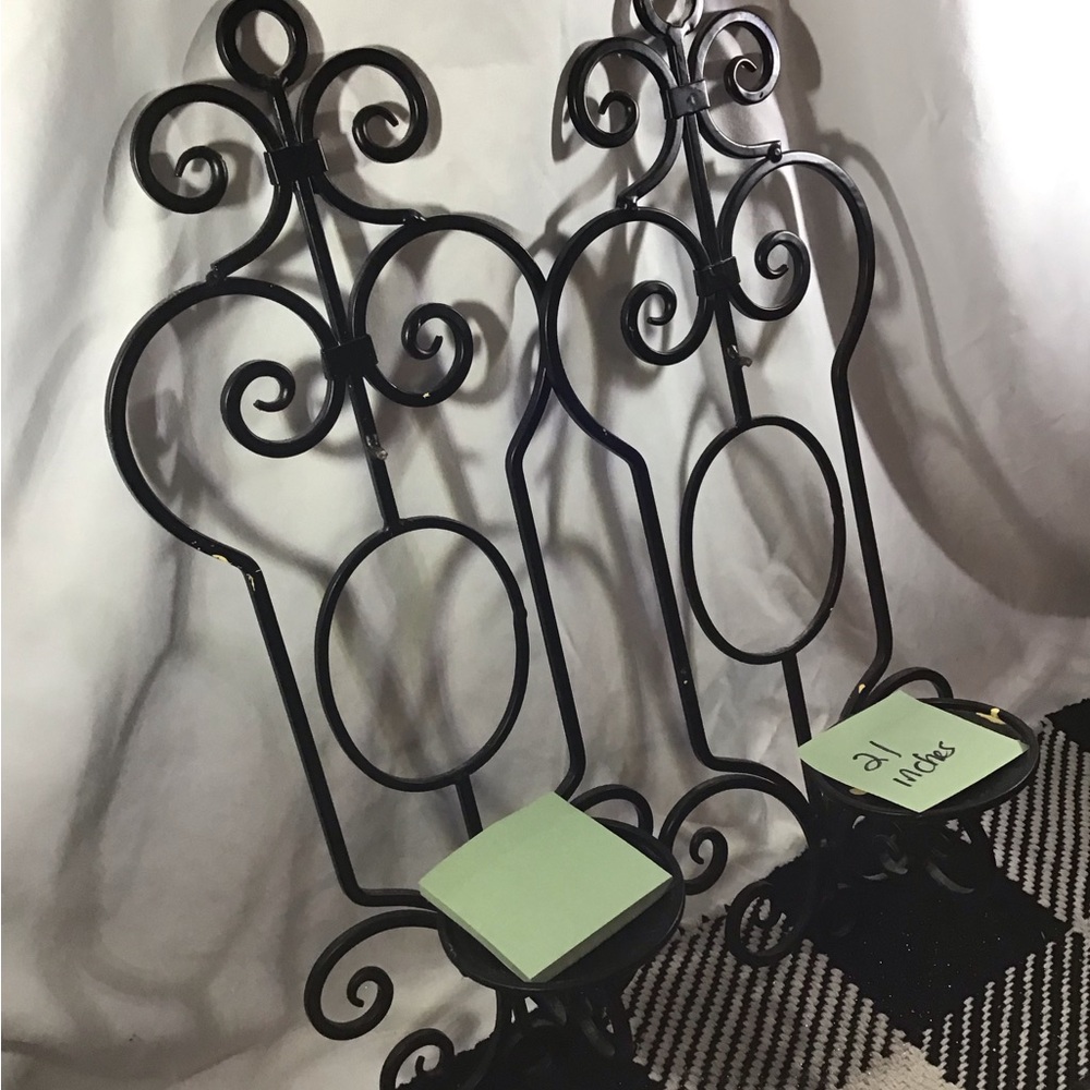 Elegant Black Wrought Iron Wall Decor Set